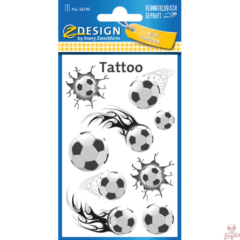 Naklejki tatuaże dla dzieci PIŁKA 56740 Z-DESIGN KIDS TATTOO AVERY ZWECKFORM