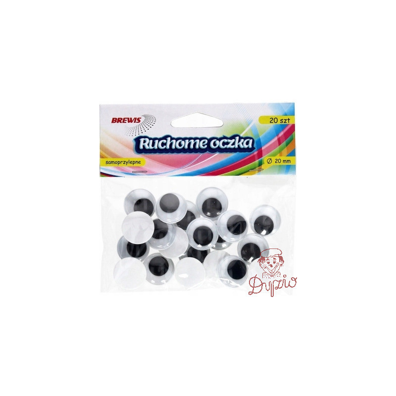 Oczka ruchome samoprzylepne 20mm(20szt.)RO12