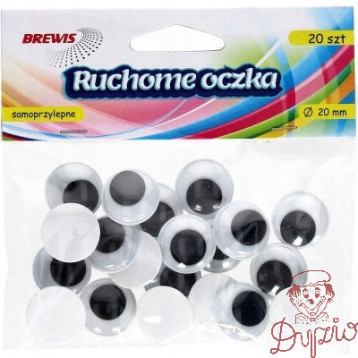 Oczka ruchome samoprzylepne 20mm(20szt.)RO12