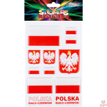 Naklejki wypukłe w barwach narodowych 14x21cm NK-0666 ALIGA