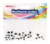 Oczka ruchome mix rozm.z rzęsami 6,8,10mm (44szt.) RO14 BREWIS
