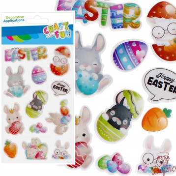 Naklejki zajączek wielkanocny 12szt. CRAFT WITH FUN 531728