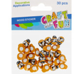 Naklejki drewniane pszczoła 30szt. 15mm CRAFT WITH FUN 555408