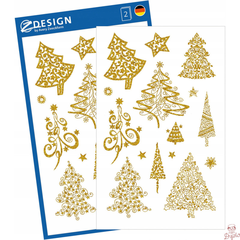 Naklejki Z-Design pozłacane - choinki 52273 AVERY ZWECKFORM