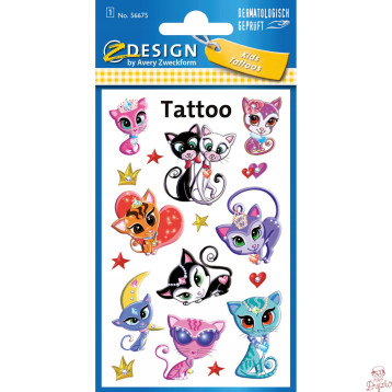 Naklejki tatuaże dla dzieci KOTY 56675 Z-DESIGN KIDS TATTOO AVERY ZWECKFORM