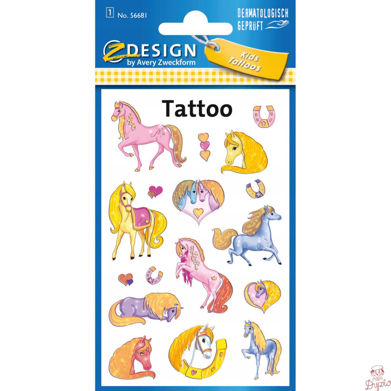 Naklejki tatuaże dla dzieci KONIKI 56681 Z-DESIGN KIDS TATTOO AVERY ZWECKFORM
