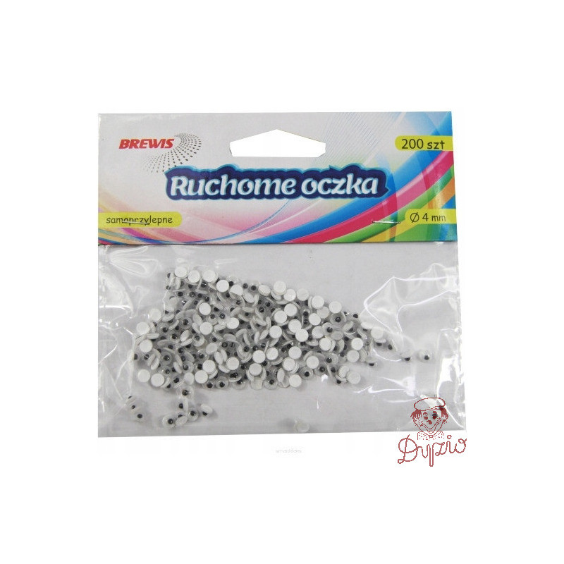 Oczka ruchome okrągłe 4mm (200 szt.) BREWIS RO22