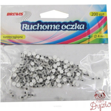Oczka ruchome okrągłe 4mm (200 szt.) BREWIS RO22