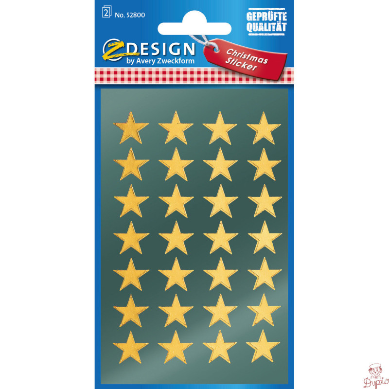 Naklejki Z-Design - złote gwiazdy 52800 AVERY ZWECKFORM