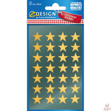 Naklejki Z-Design - złote gwiazdy 52800 AVERY ZWECKFORM
