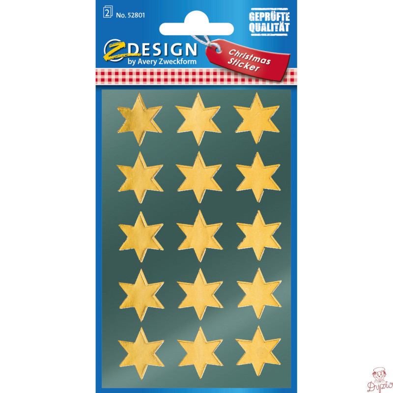 Naklejki Z-Design - złote gwiazdy 52801 AVERY ZWECKFORM