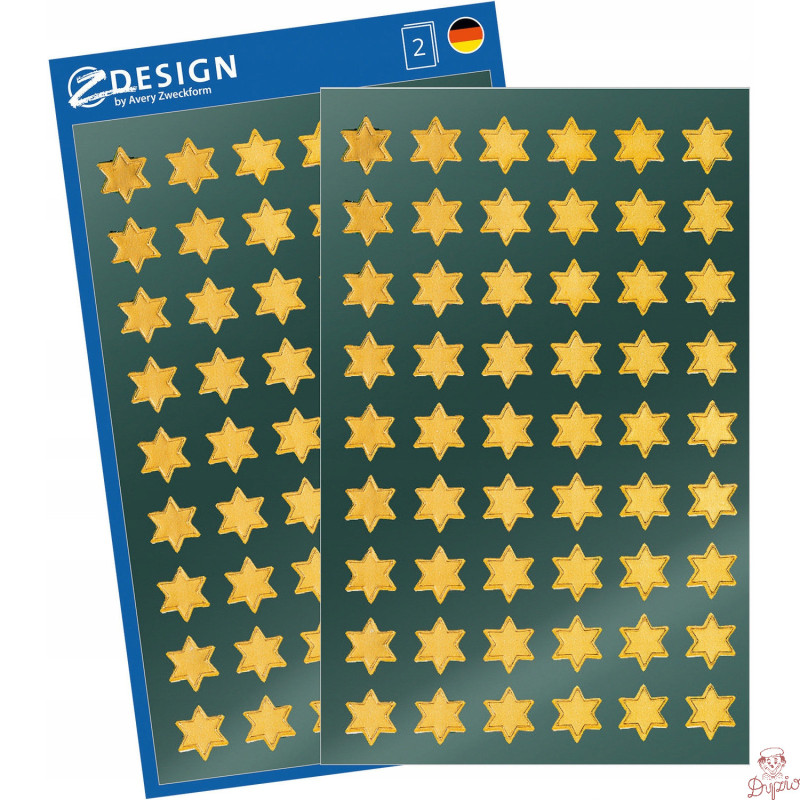 Naklejki Z-Design - złote gwiazdy 52802 AVERY ZWECKFORM
