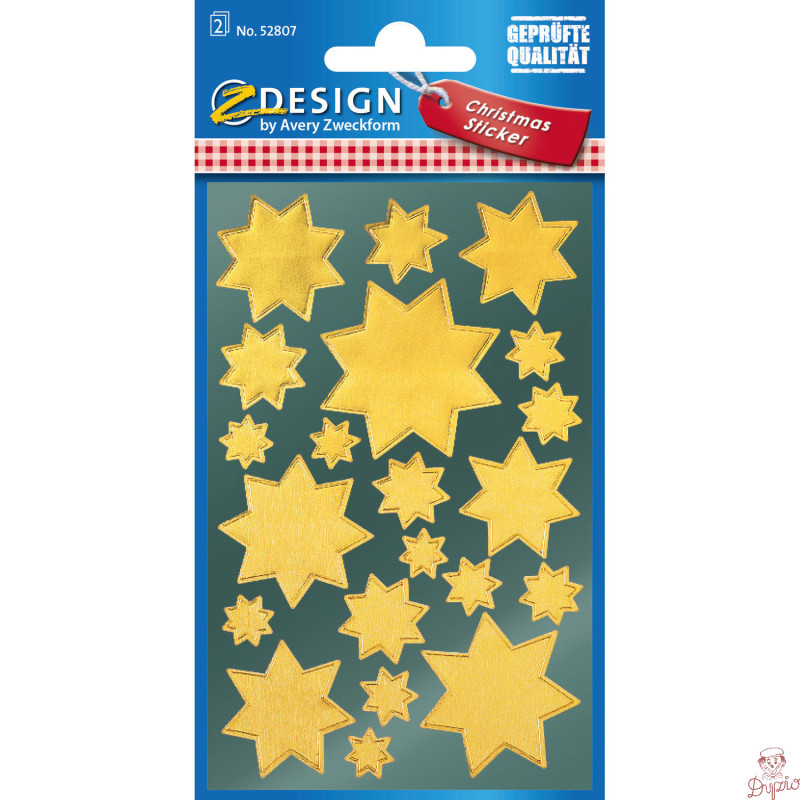 Naklejki Z-Design - złote gwiazdy 52807 AVERY ZWECKFORM