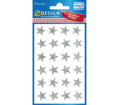 Naklejki Z-Design foliowe - srebrne gwiazdy 52256 AVERY ZWECKFORM