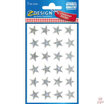 Naklejki Z-Design foliowe - srebrne gwiazdy 52256 AVERY ZWECKFORM