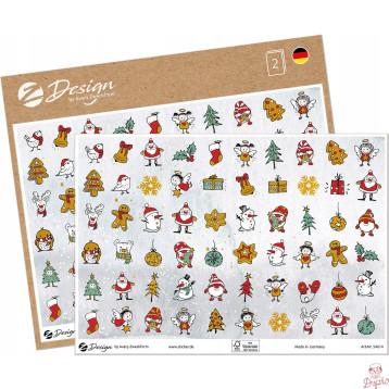 Naklejki papierowe ze złotymi tłoczeniami A5 - mini motywy świąteczne Z-Design 54614 AVERY ZWECKFORM