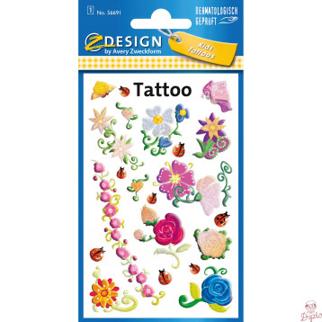 Naklejki tatuaże dla dzieci KWIATKI 56691 Z-DESIGN KIDS TATTOO AVERY ZWECKFORM
