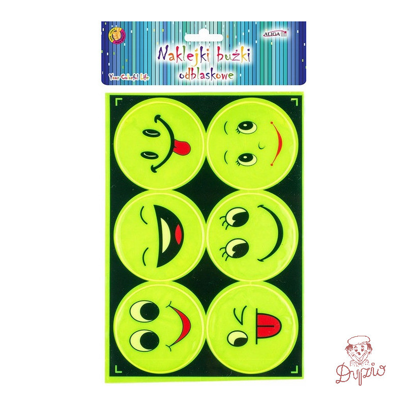 Naklejki buźki odblaskowe śr.7cm (6 szt) NKB-5824 ALIGA