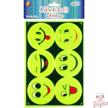 Naklejki buźki odblaskowe śr.7cm (6 szt) NKB-5824 ALIGA