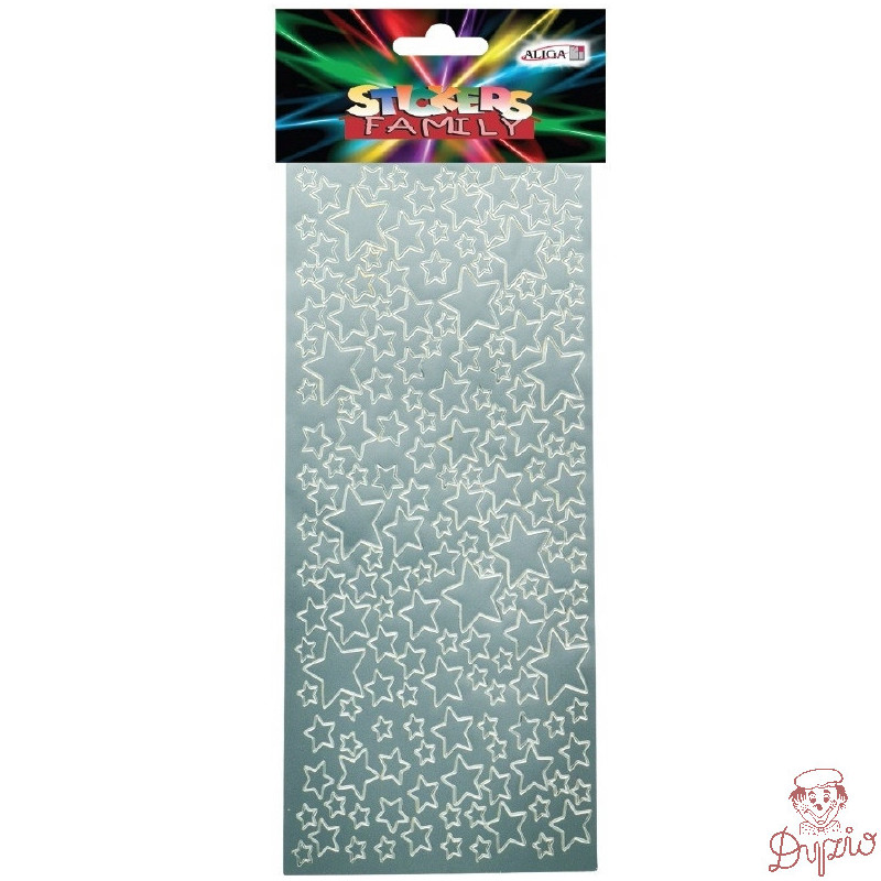 Naklejki gwiazdki złote/srebrne 10 cm x 23 cm NKX-5368 ALIGA