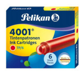 Naboje krótkie czerwone (6szt.) 400142567 PELIKAN