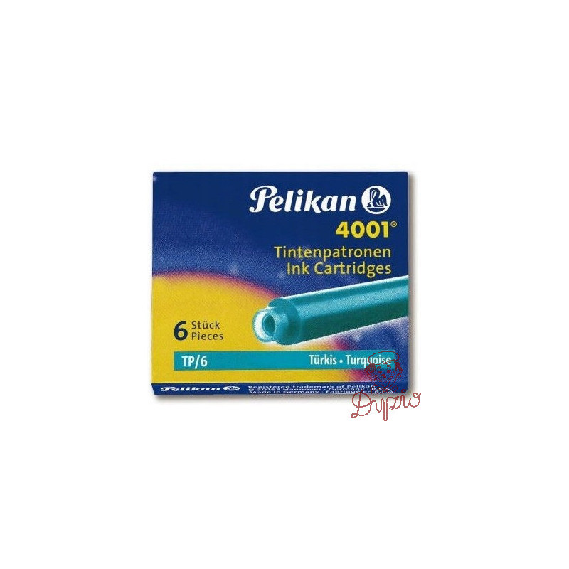 Naboje krótkie turkusowe (6szt.) 400142569 PELIKAN