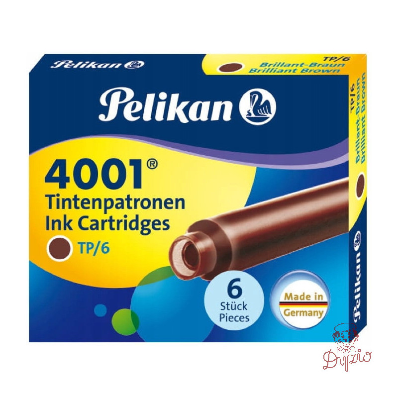 Naboje krótkie brązowe TP/6 311928 PELIKAN