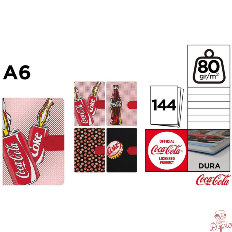 Notatnik A6 144k. linia napoje COCA-COLA mix wzorów CC021 MP Poland
