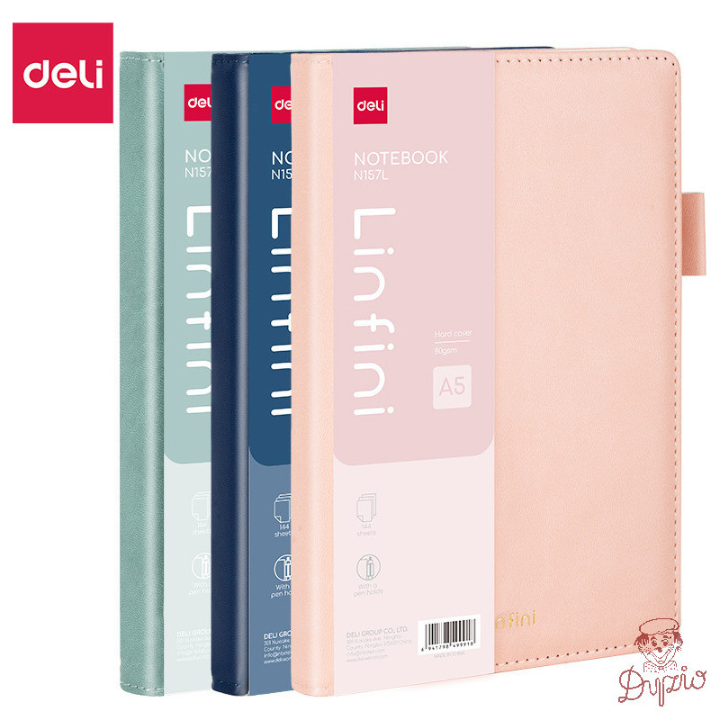 Notes A5 144k linia w skórzanej oprawie Linfini mix kolorów EN157L DELI