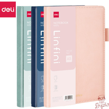 Notes A5 144k linia w skórzanej oprawie Linfini mix kolorów EN157L DELI