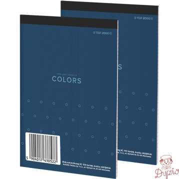 Blok notatnikowy w kratkę A7 notatnik 100 kartek klejony COLORS 400169236 TOP 2000
