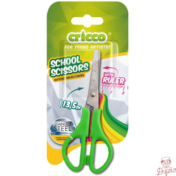 Nożyczki szkolnez linijką 13,5cm CRICCO