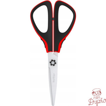 Nożyczki 17,5cm Easycut 300 soft grip czerwone 326316 BERLINGO