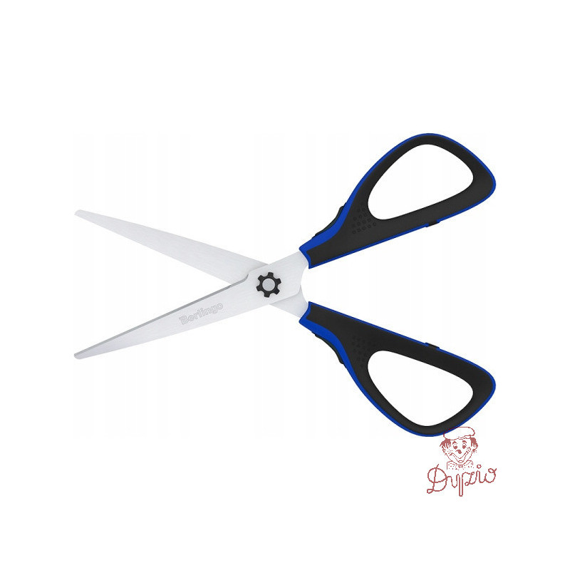 Nożyczki 20cm Easycut 300 soft grip niebieskie 326323 BERLINGO