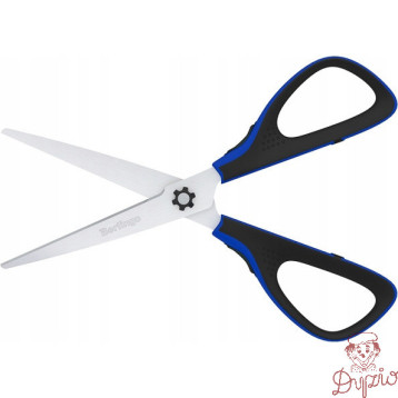 Nożyczki 20cm Easycut 300 soft grip niebieskie 326323 BERLINGO