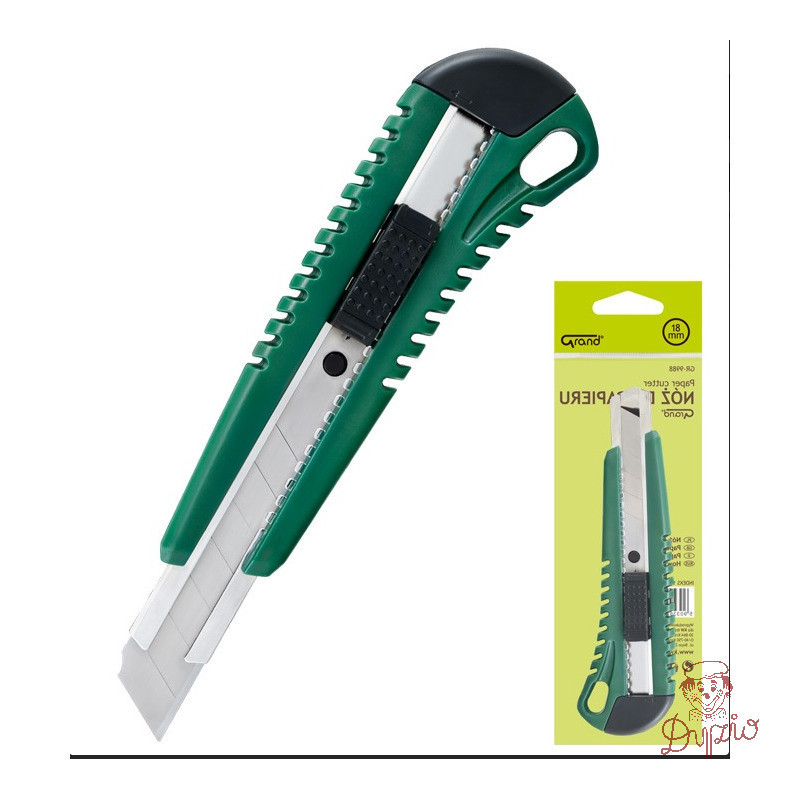 Nóż do papieru 18mm z blokadą i prowadnicą GR-9988 130-1190 GRAND