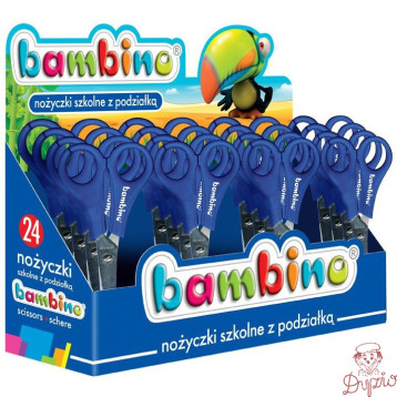 Nożyczki szkolne z podziałką ( 24 sztuki) , display BAMBINO