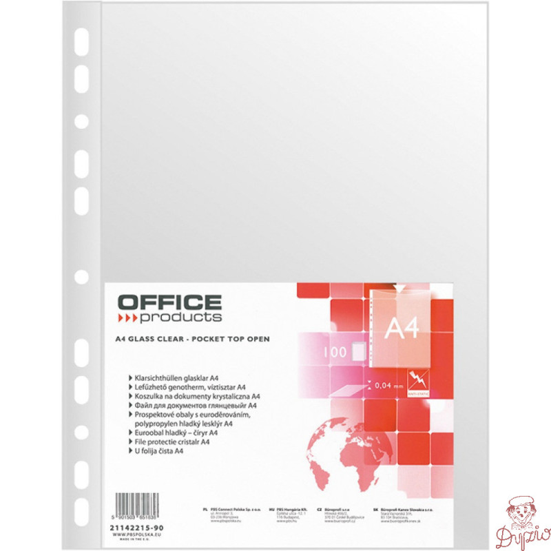 Koszulka krystaliczna A4 40mic (100szt.) 21142215-90 OFFICE PRODUCTS