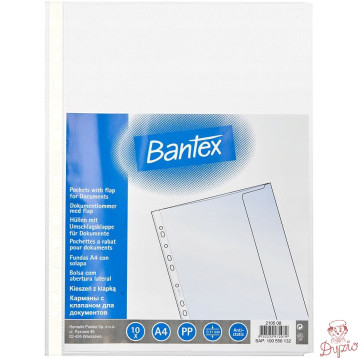 Koszulki groszkowe z klapką A4 110 mic. (10szt) BANTEX 100550132