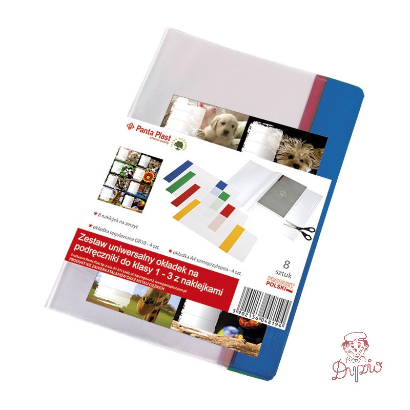 Okładki na podręczniki do klasy 1-3 z naklejkami 0402-0146-99 PANTA PLAST