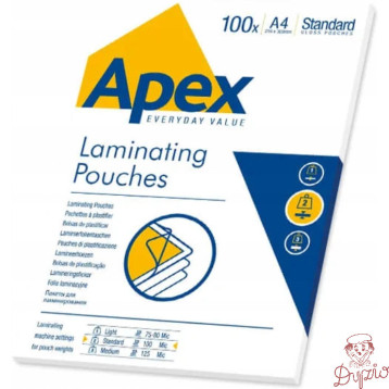 Folia do laminacji A4 standard 100mic. (100szt.) APEX 6003301 FELLOWES