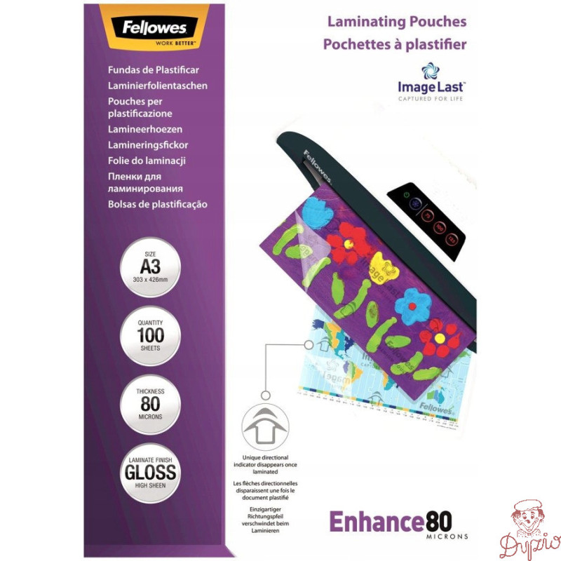 Folia do laminowania A3 80mic FELLOWES (100) 5306207