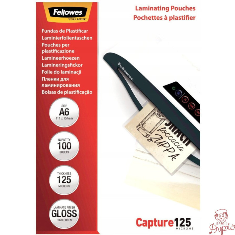Folia do laminacji FELLOWES 125mic A6 (100szt.) 5307201