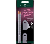 Ołówek SPARKLE SLEEVE szary/szary + temperówka+gumka blister 218482 Faber-Castell