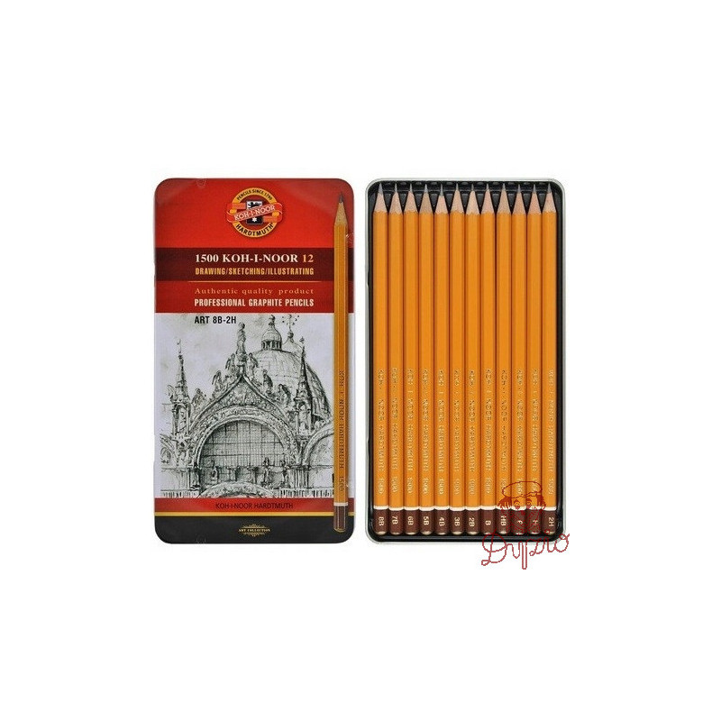 Ołówek grafitowy ART komplet 8B-2H 12szt. 1502/II KOH-I-NOOR