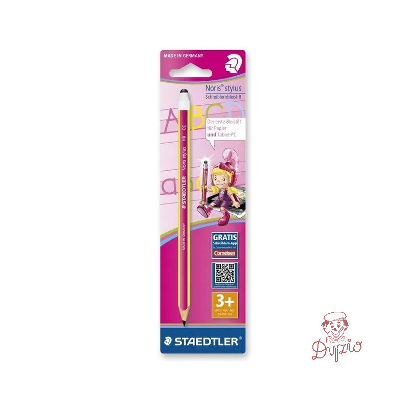 Ołówek HB trójkątny różowy NORIS STYLUS z rysikiem do tabletów SB 119202BKL STAEDTLER