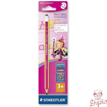 Ołówek HB trójkątny różowy NORIS STYLUS z rysikiem do tabletów SB 119202BKL STAEDTLER