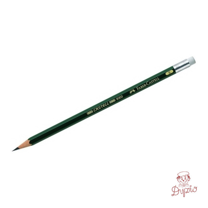 Ołówek CASTELL 9000 B z gumką (12szt.) 119201 Faber-Castell