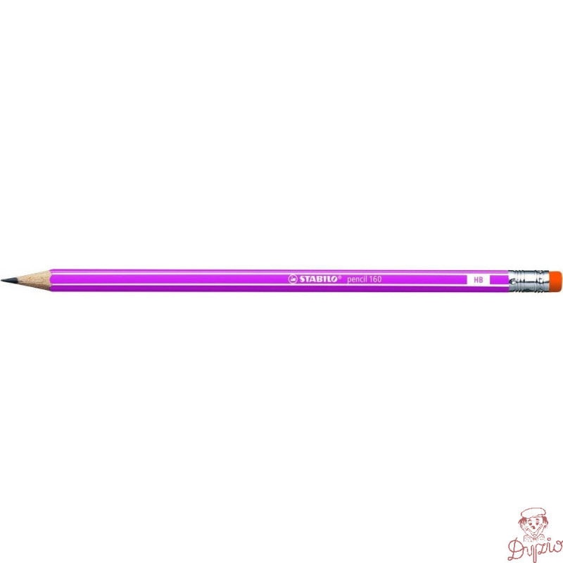 Ołówek STABILO 160 z gumką HB pink 2160/01-HB