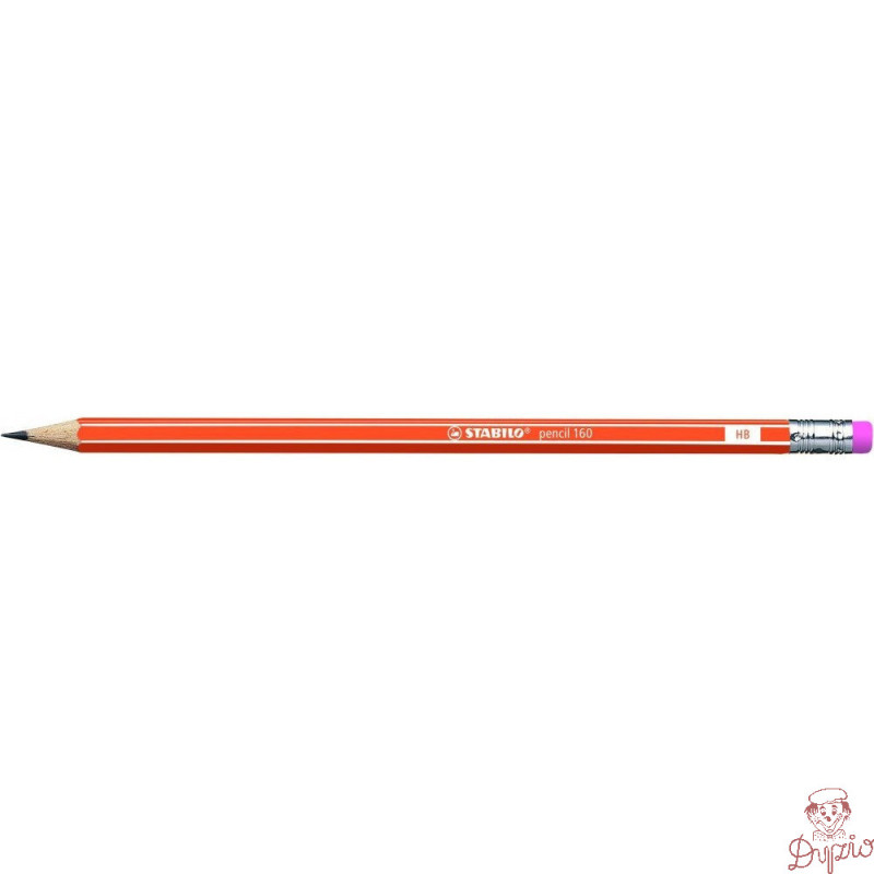 Ołówek STABILO 160 z gumką HB orange 2160/03-HB